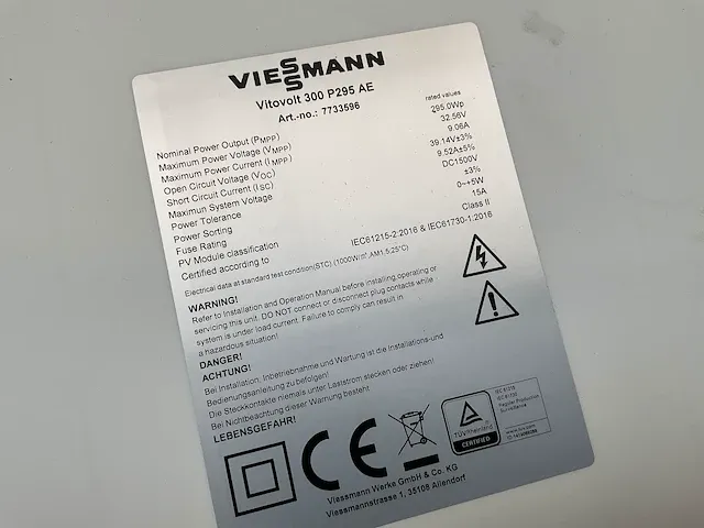 Viessmann vitovolt 300 p295 ae zonnepaneel (12x) - afbeelding 4 van  6