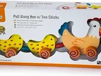 Viga toys - loop en trekfiguur - kip met kuikens - afbeelding 2 van  4