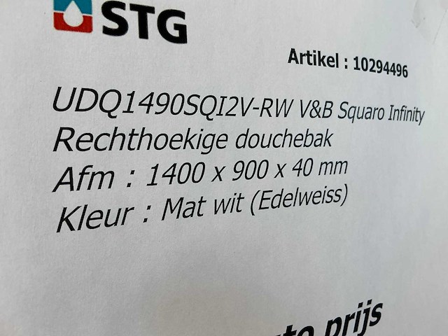 Villeroy & boch squaro infinty 1490 douchebak - afbeelding 4 van  4