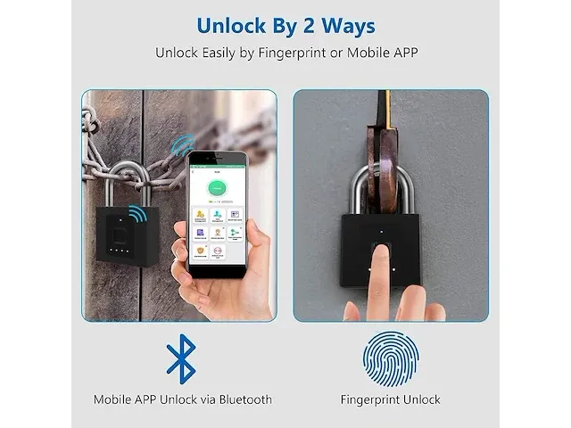 Vingerafdrukhangslot elinksmart sleutelloos - afbeelding 4 van  6