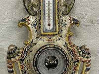 Vintage barometer en thermometer uit rouan, frankrijk - afbeelding 1 van  2
