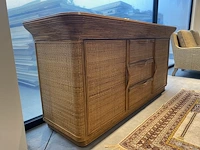 Vintage dressoir in rotan / bamboe - afbeelding 1 van  3