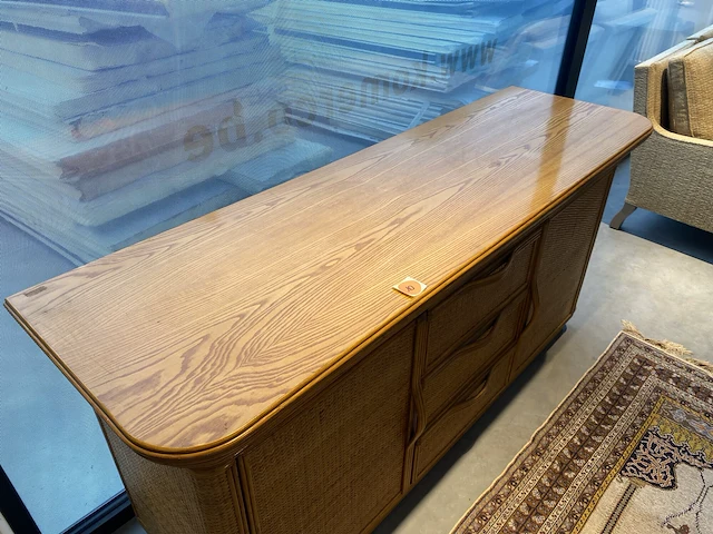 Vintage dressoir in rotan / bamboe - afbeelding 3 van  3