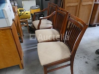 Vintage houten bureau + stoelen - afbeelding 2 van  7