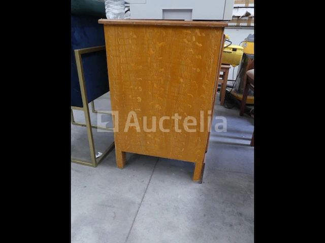 Vintage houten bureau + stoelen - afbeelding 5 van  7