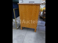 Vintage houten bureau + stoelen - afbeelding 5 van  7