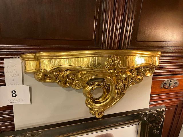 Vintage kader en goudkleurige console - afbeelding 6 van  6