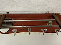 Vintage muurkapstok met spiegel en hoedenrek. jaren'50 - afbeelding 2 van  2