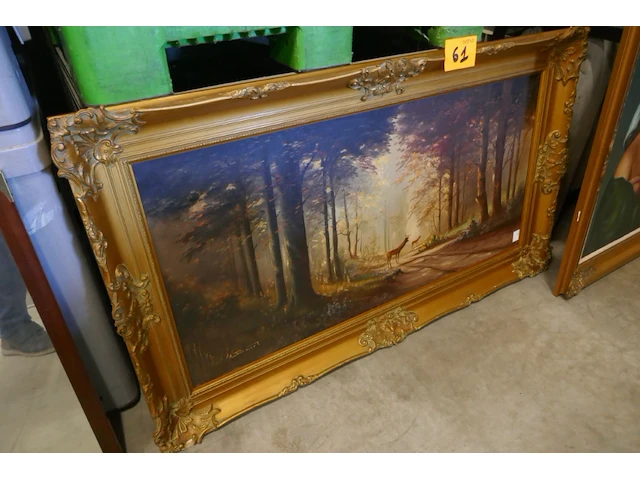 Vintage schilderij op doek baert - afbeelding 1 van  4