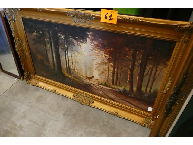 Vintage schilderij op doek baert - afbeelding 2 van  4
