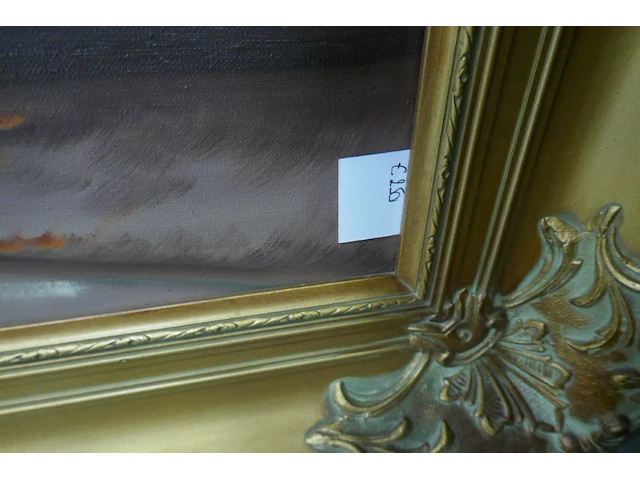 Vintage schilderij op doek baert - afbeelding 3 van  4