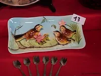 Vintage sierschaal met meesjes - afbeelding 1 van  1