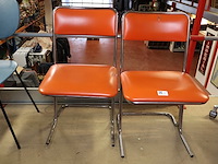Vintage space age design oranje stoel (x2) - afbeelding 1 van  4