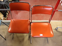 Vintage space age design oranje stoel (x2) - afbeelding 2 van  4