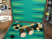 Vintage spel backgammon - afbeelding 2 van  5
