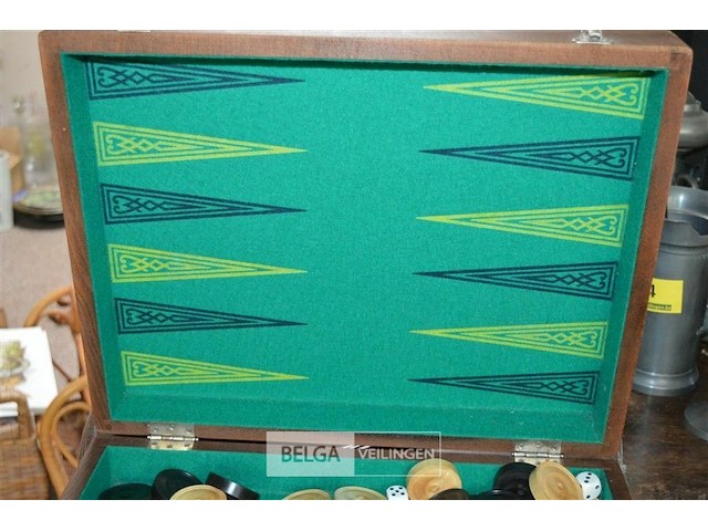Vintage spel backgammon - afbeelding 4 van  5