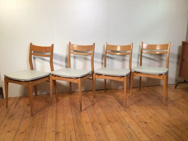 Vintage stoelen (4x) - afbeelding 1 van  8