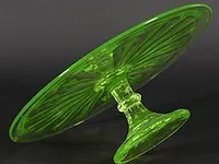 Vintage taartschaal in uranium glas - afbeelding 2 van  3