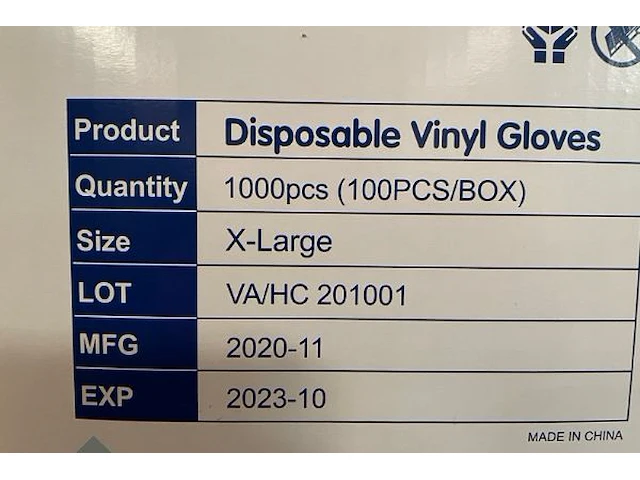Vinyl handschoenen - afbeelding 2 van  3