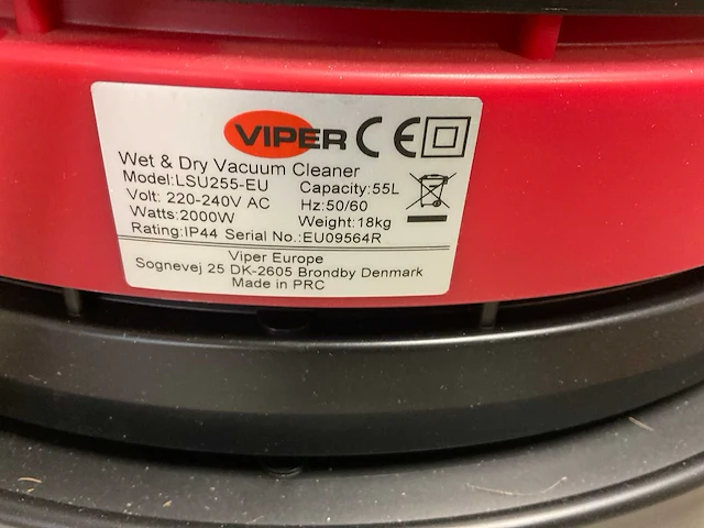 Viper lsu255-eu industriële stofzuiger - afbeelding 5 van  5