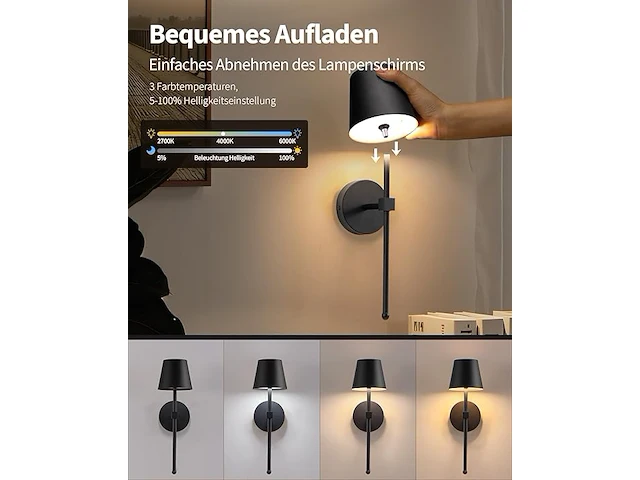 Visdanfo draadloze wandlamp (set van 2) - afbeelding 2 van  4