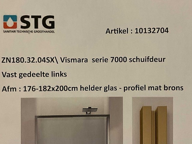 Vismara vetro serie 7000 schuif douchedeur - afbeelding 2 van  4