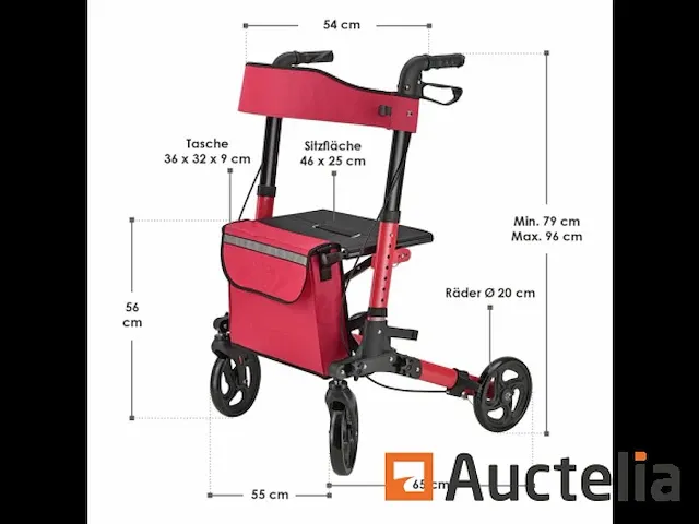 Vitale aluminium rollator met zetel - afbeelding 2 van  4