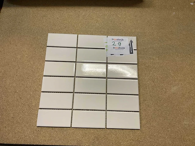 Vitra ral 9016 glans wit mozaïek 5x10 cm tegel 10 m² - afbeelding 1 van  3