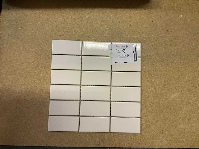 Vitra ral 9016 glans wit mozaïek 5x10 cm tegel 10 m² - afbeelding 2 van  3