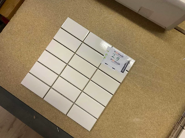 Vitra ral 9016 glans wit mozaïek 5x10 cm tegel 10 m² - afbeelding 3 van  3