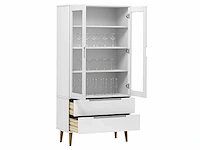 Vitrine - wit - massief grenen - afbeelding 4 van  9