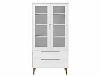 Vitrine - wit - massief grenen - afbeelding 5 van  9