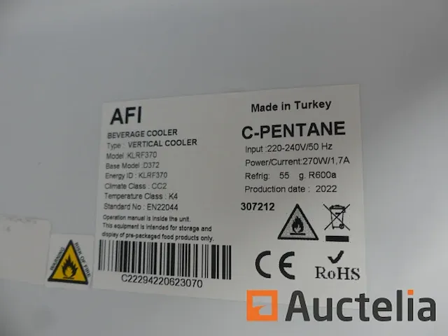 Vitrine afi klr370 koeling - afbeelding 1 van  4