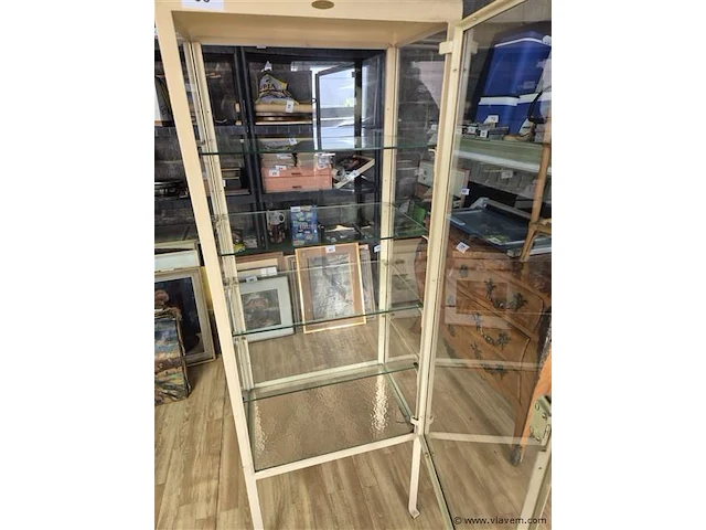 Vitrine metaal h 170 b 60 d 40, belgisch - afbeelding 5 van  7