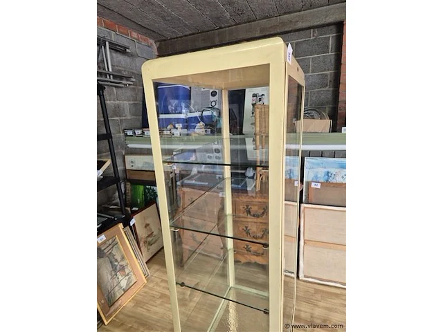 Vitrine metaal h 170 b 60 d 40, belgisch - afbeelding 6 van  7