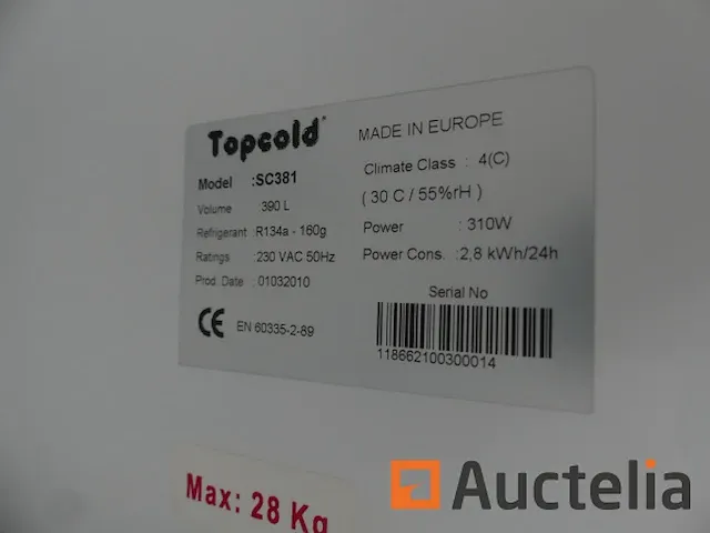 Vitrine topcold sc381 koeling - afbeelding 3 van  6
