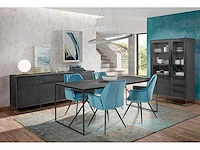 Vitrinekast tousc-115/bl in massieve mango - afbeelding 2 van  3