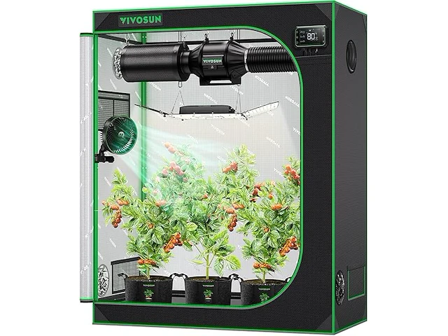 Vivosun 121,9 x 61 x 152,4 cm mylar hydrocultuur kweektent - afbeelding 1 van  6