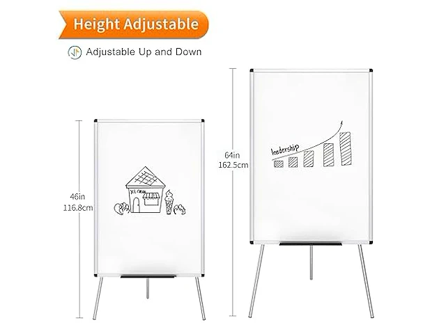 Viz-pro whiteboard/flipchart-ezel, 90 x 60 cm - afbeelding 4 van  6