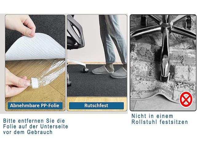 Vloerbeschermingsmat bureau zwart - afbeelding 2 van  4