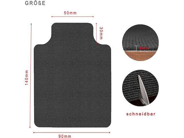 Vloerbeschermingsmat bureau zwart - afbeelding 1 van  4