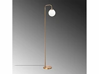 Vloerlamp, verguld koper, metaal, glas - afbeelding 4 van  6