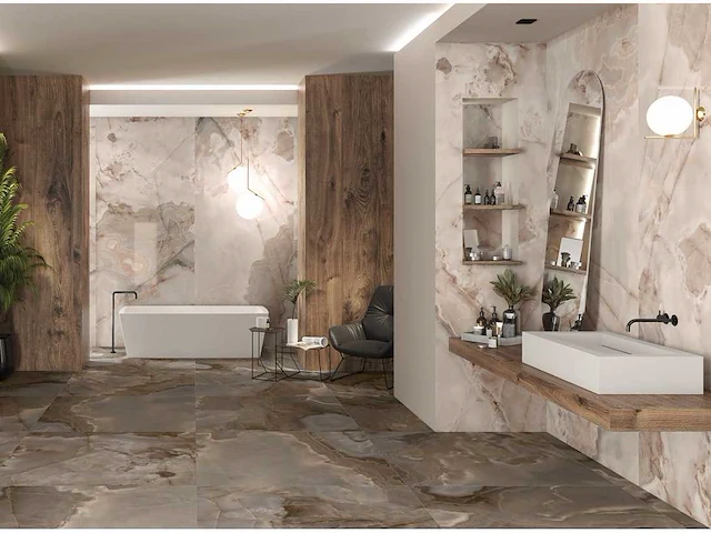 Vloertegel 129,6m2 onyx rose glanzend 60x120cm gerectificeerd - afbeelding 3 van  10