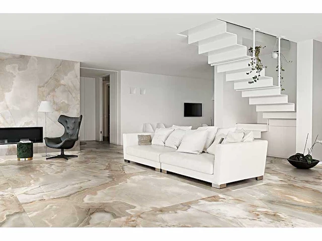 Vloertegel 32,4m2 onyx noisette glanzend 60x120cm gerectificeerd - afbeelding 8 van  12