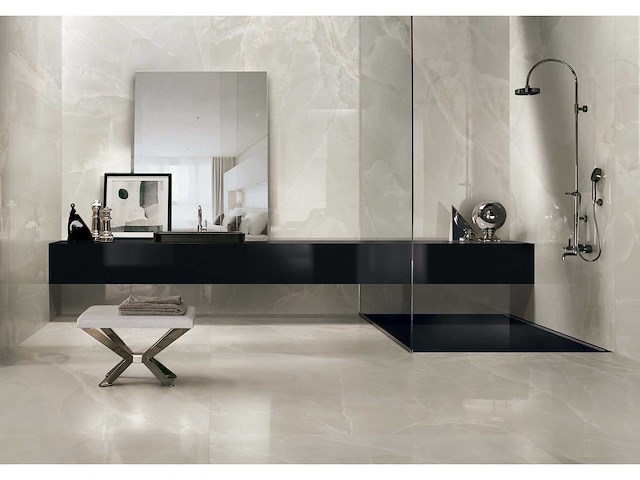Vloertegel 43,2m² luxe onyx wit glanzend 60x120cm gelijkgereguleerd - afbeelding 1 van  19