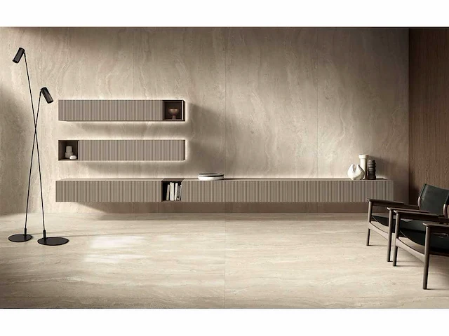 Vloertegel 51,2m2 travertijn goud mat 80x80cm gerectificeerd - afbeelding 1 van  10