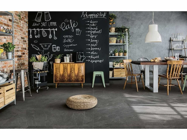 Vloertegel 51,84m2 steen houtskool 60x60cm gerectificeerd - afbeelding 1 van  4