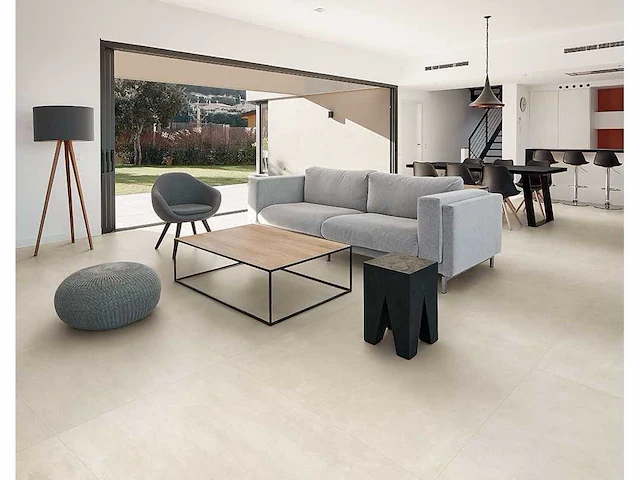 Vloertegel 55,04m2 bebouwd wit 80x80cm gerectificeerd - afbeelding 1 van  5