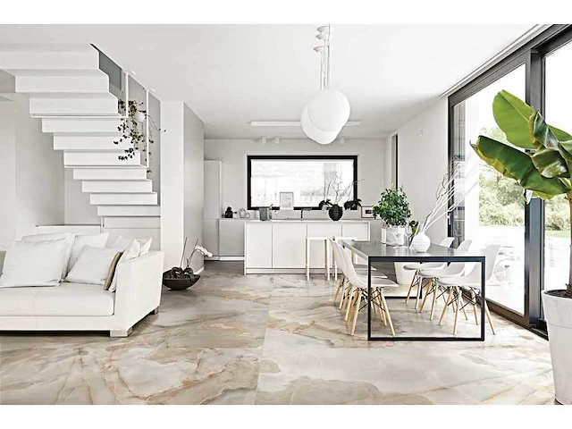 Vloertegel 64,8m2 onyx noisette glanzend 60x120cm gerectificeerd - afbeelding 6 van  12