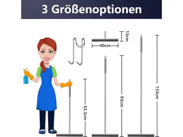 Vloertrekker/douchewisser met verlengde steel - afbeelding 4 van  4